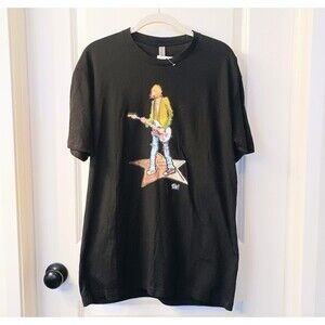 NWT The Grunge Guy Kurt Cobain Unisex Black Short Sleeve T-Shirt Large